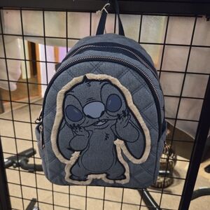 3Disney Metal Tag Loungefly Quilted Stitch Bluejean Mini Backpack